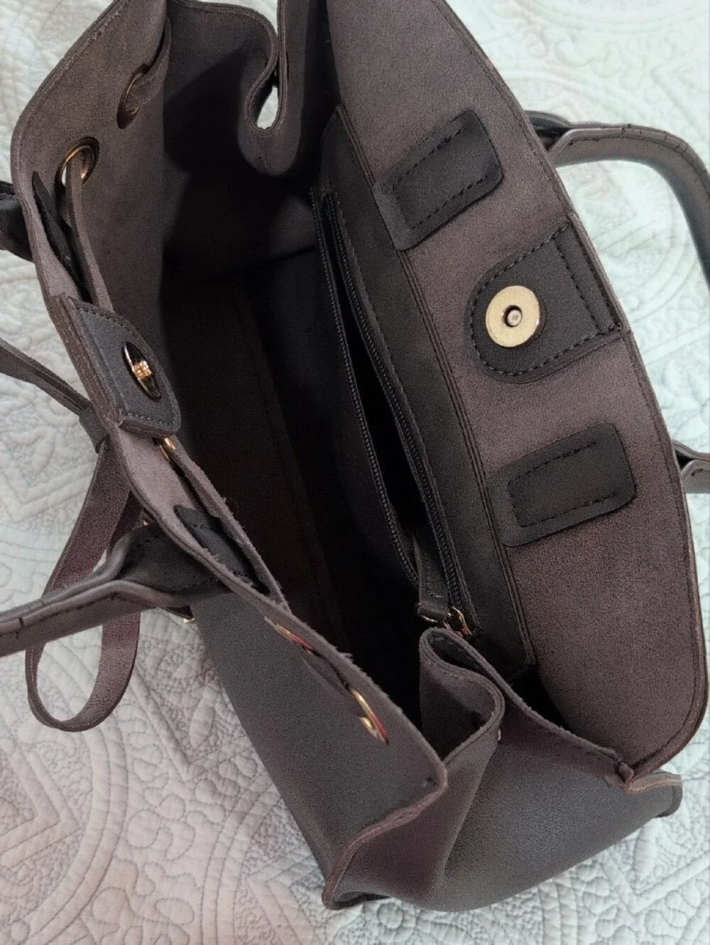 Kaari Gray Bow-Front Satchel